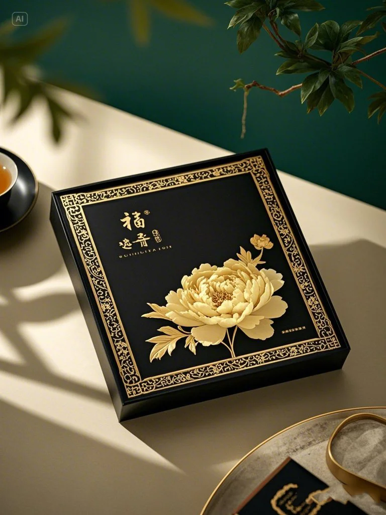 国风包装设计｜传统牡丹花纹简约礼盒设计
