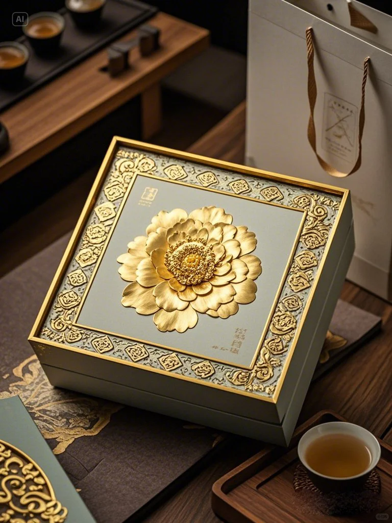 国风包装设计｜传统牡丹花纹简约礼盒设计