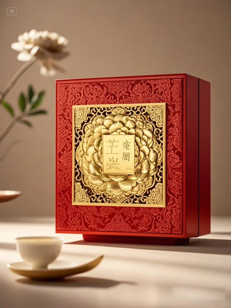 国风包装设计｜传统牡丹花纹简约礼盒设计