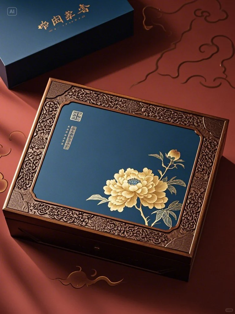 国风包装设计｜传统牡丹花纹简约礼盒设计