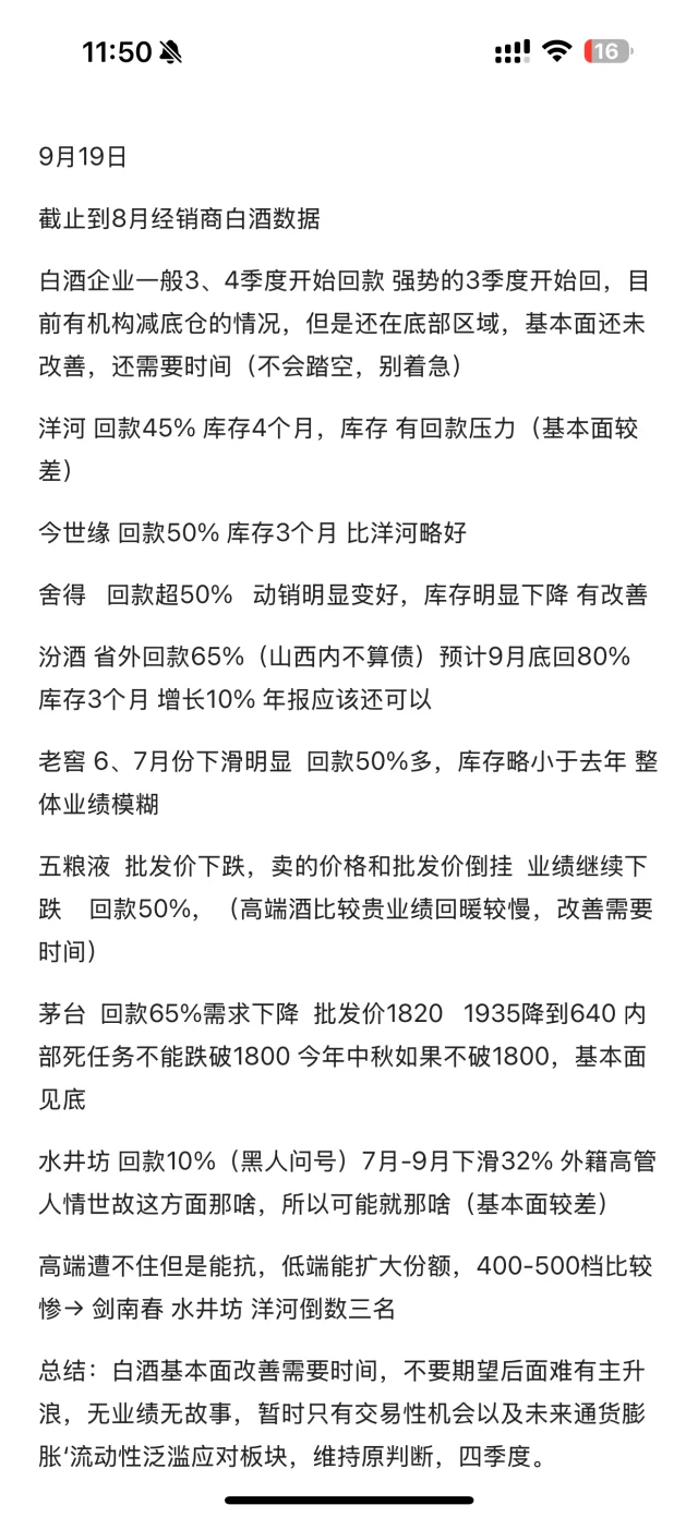z哥 917 白酒经销商数据分享 手打见谅