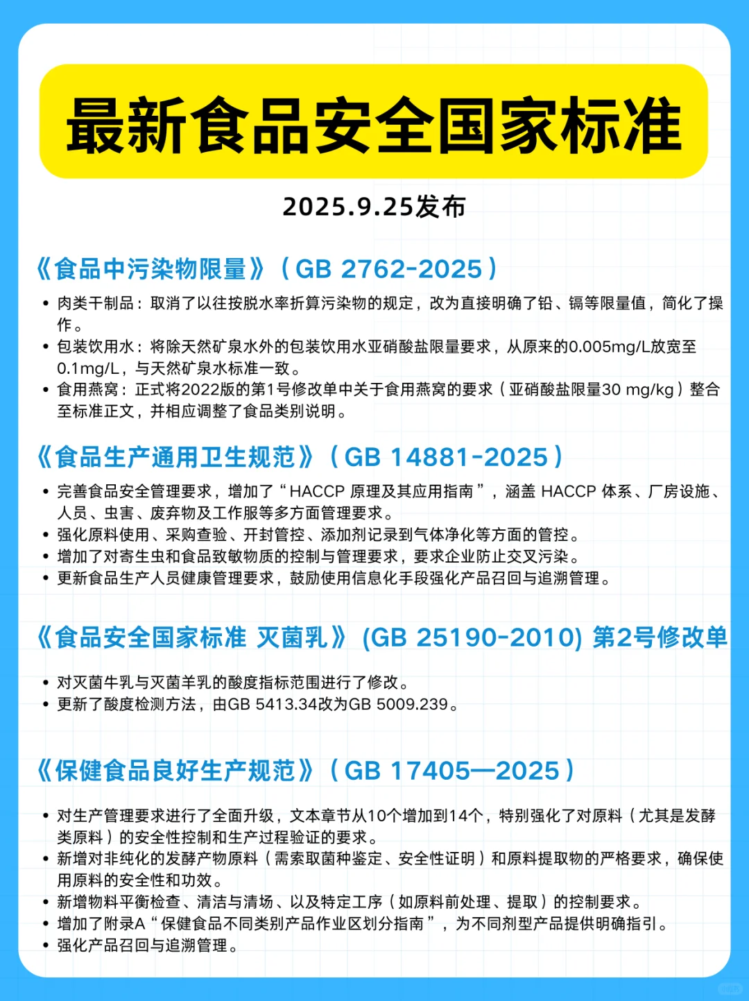 最新的食品安全国家标准发布！请查收