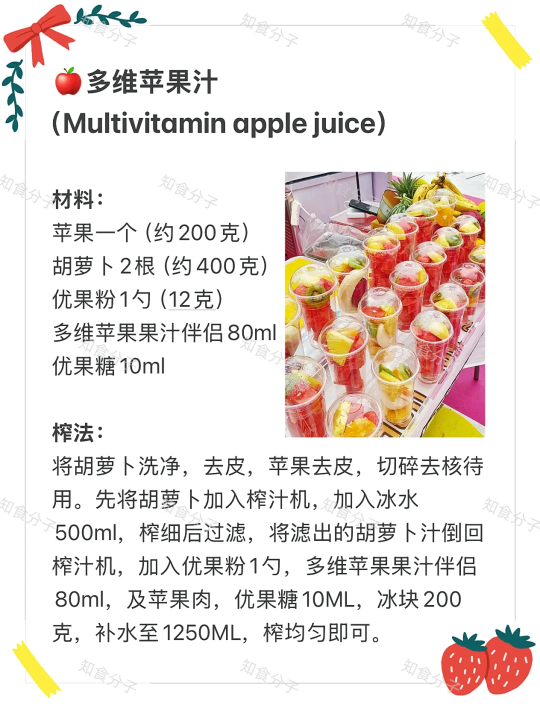 火爆全网的鲜榨果汁配方㊙️摆摊商用版来咯‼️