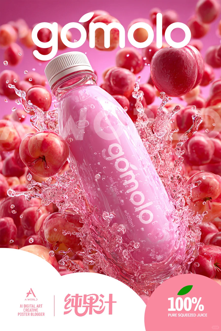 从0到1的ai创作 | 纯果汁饮料夏日多巴胺
