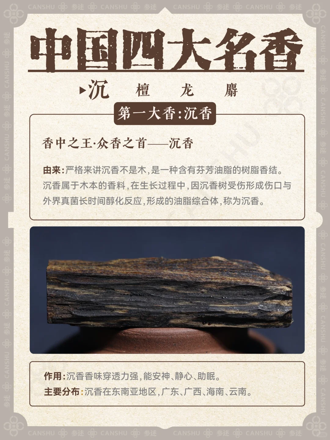 香学科普｜一分钟认识中国四大名香