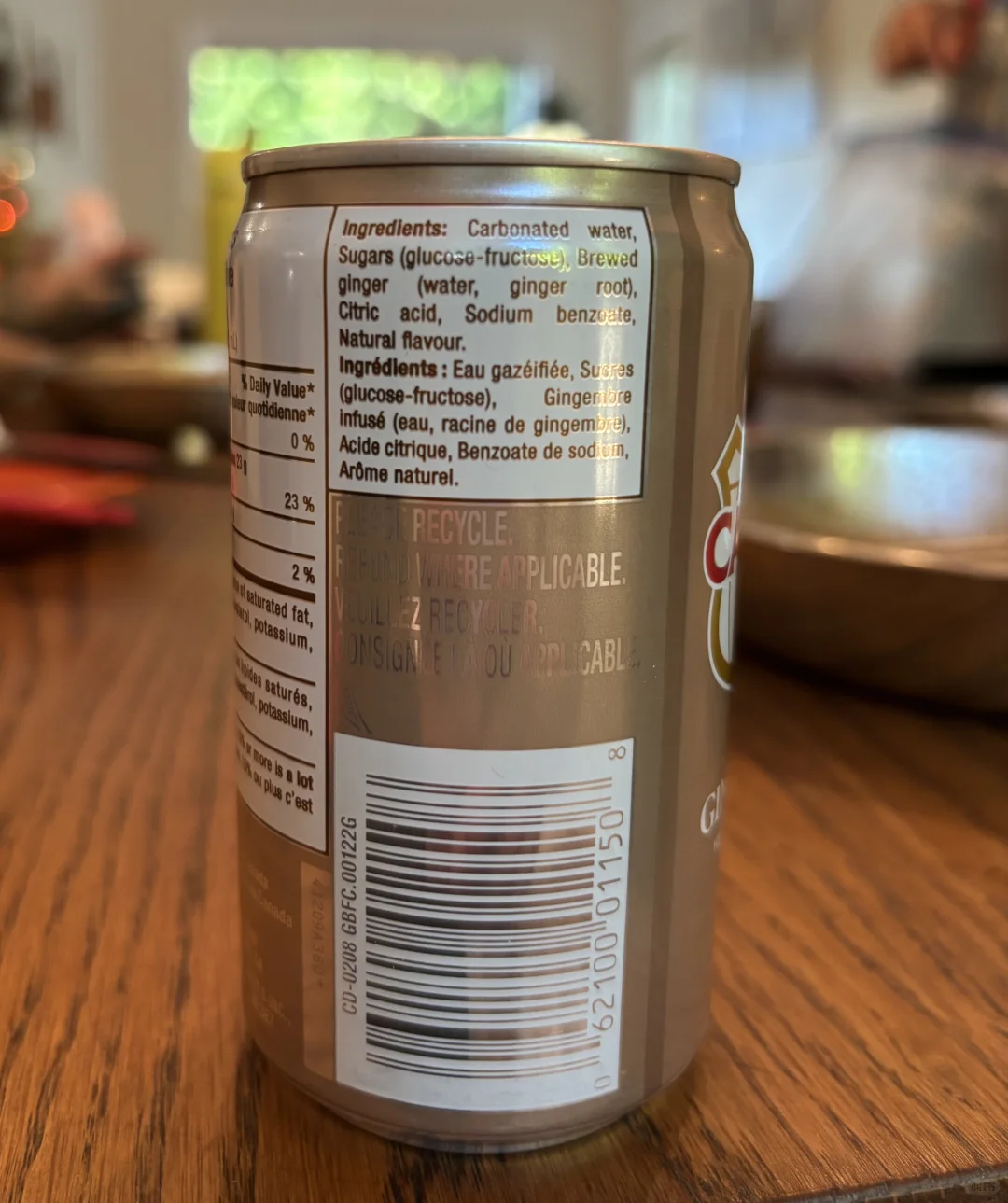 Canada Dry， 姜汁饮料，喝完了就拉！受得了吗