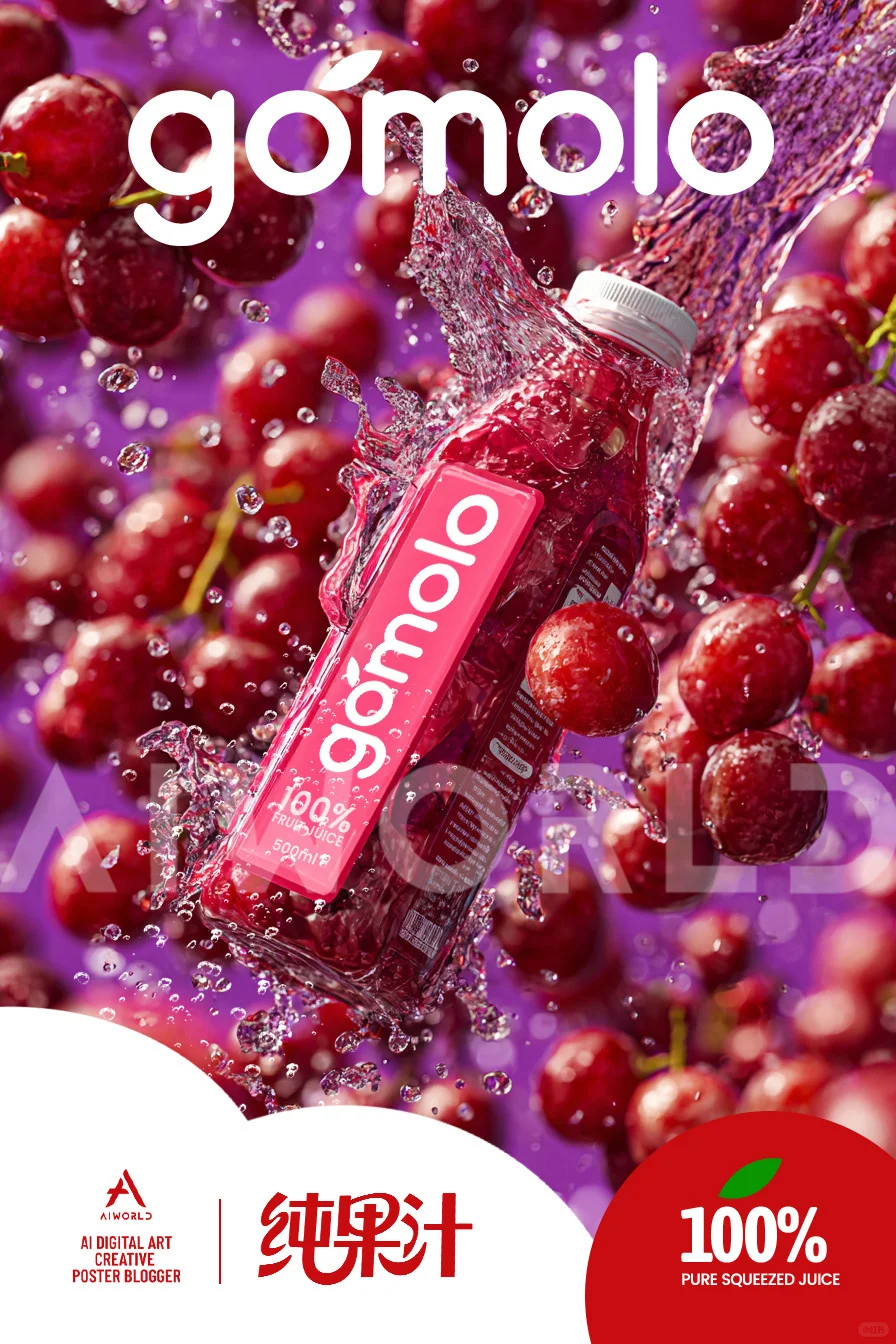 从0到1的ai创作 | 纯果汁饮料夏日多巴胺