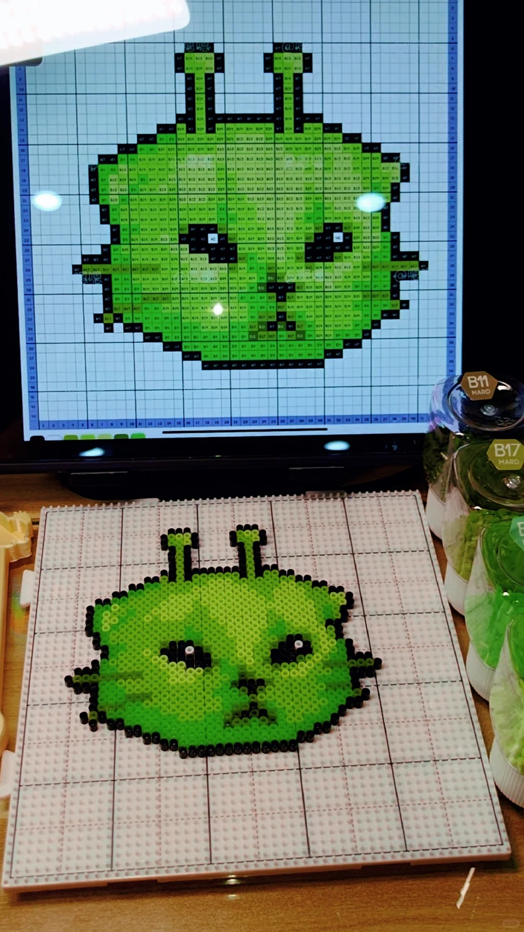 外星小猫（摇可乐版）拼豆挂件