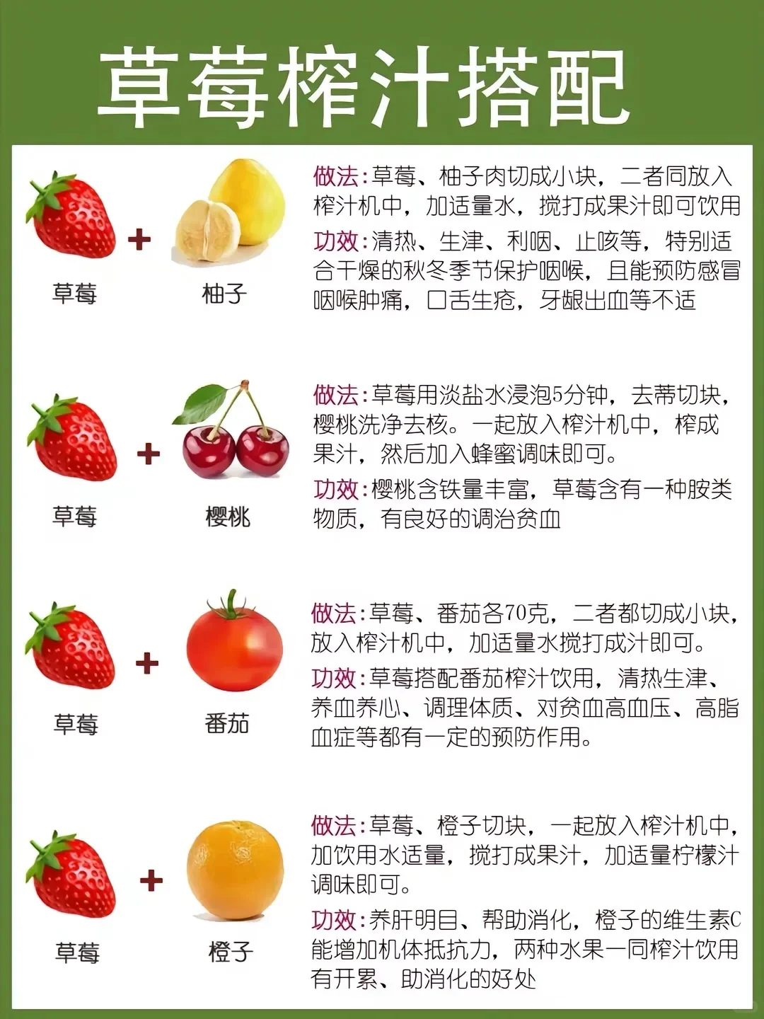 各种水果榨汁的最佳搭配