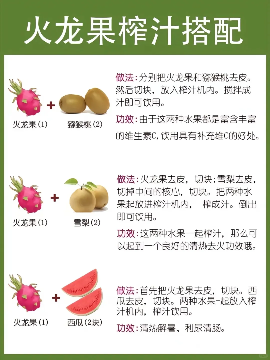 各种水果榨汁的最佳搭配