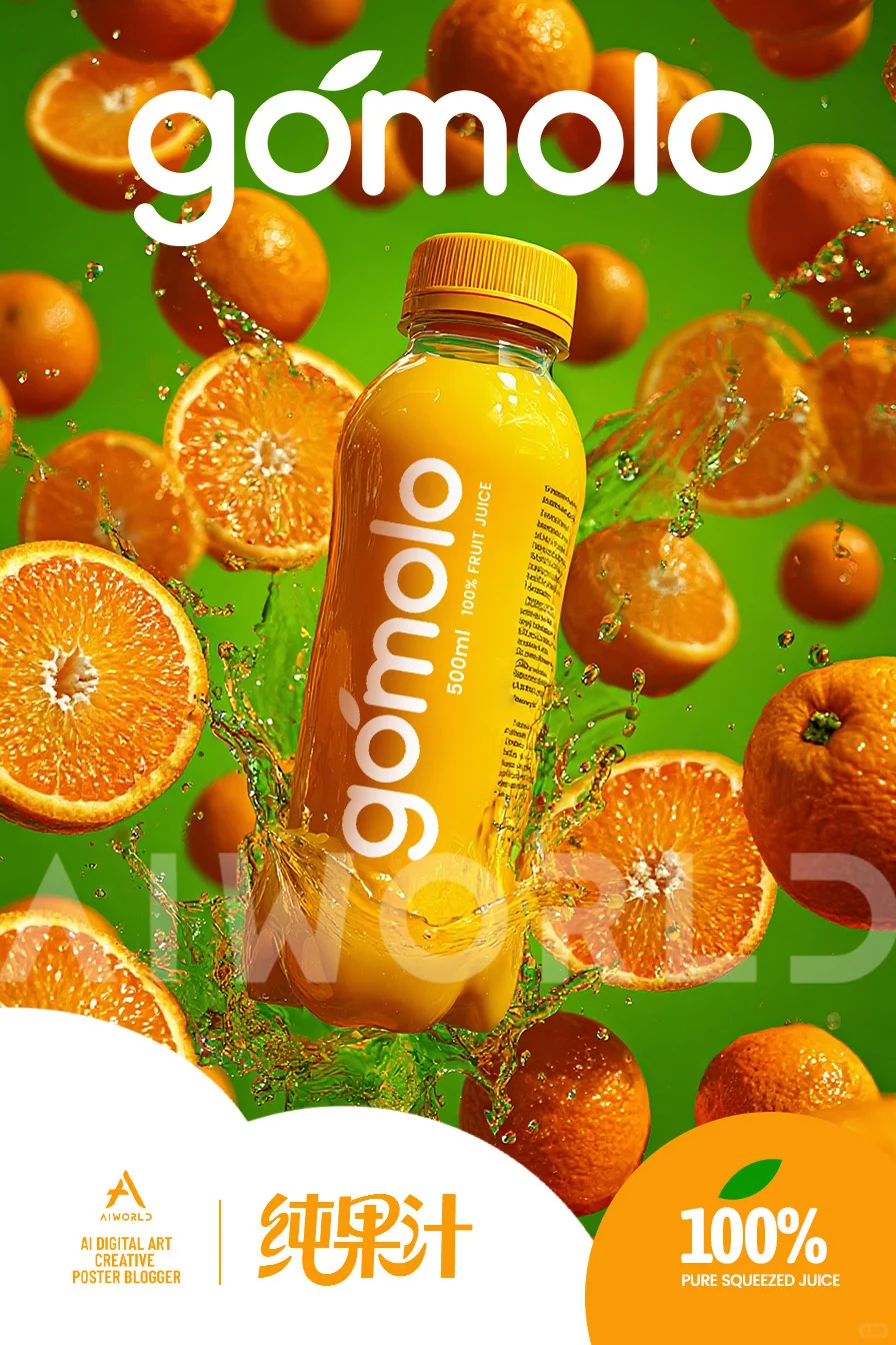 从0到1的ai创作 | 纯果汁饮料夏日多巴胺