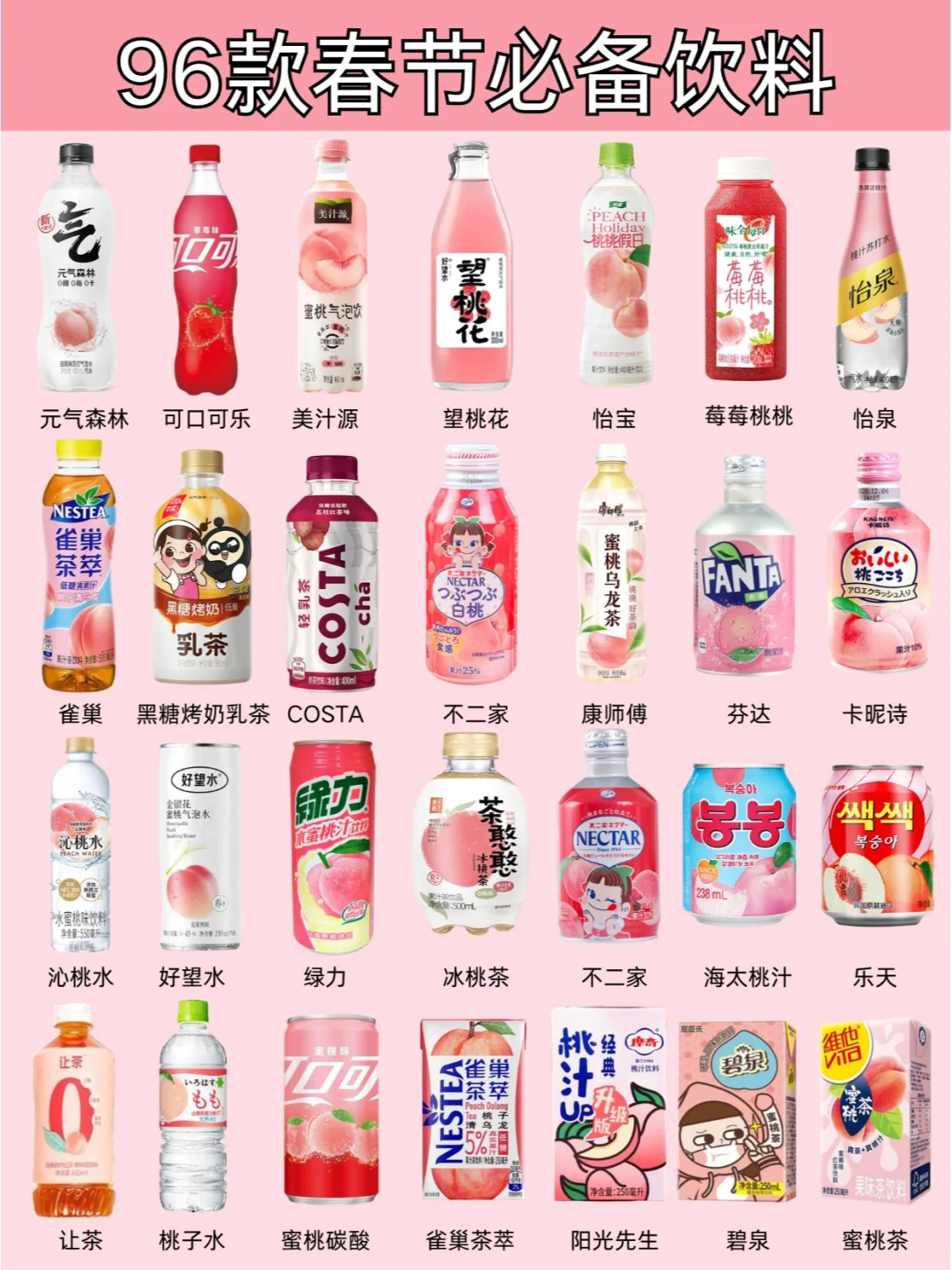 春节必备❗️ 96款过年饮料合集平价又好喝