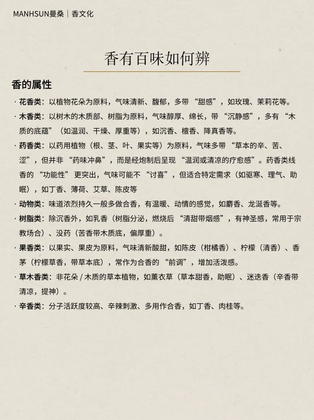 香有百味，如何辨？