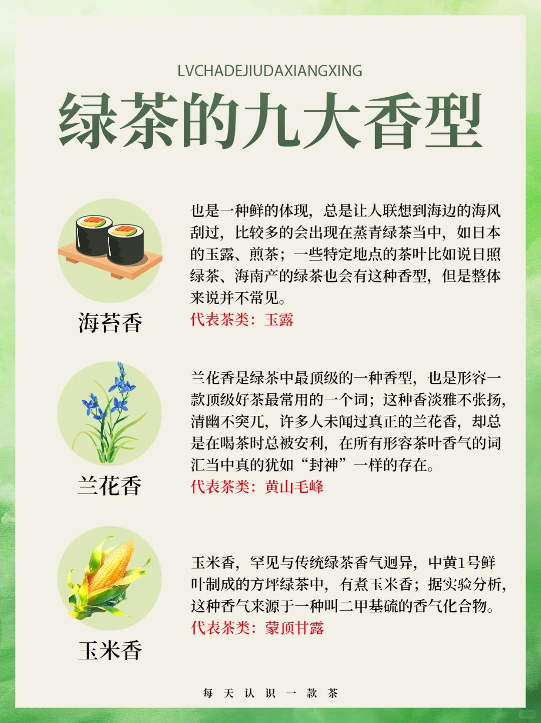 茶知识｜绿茶的九大香型?