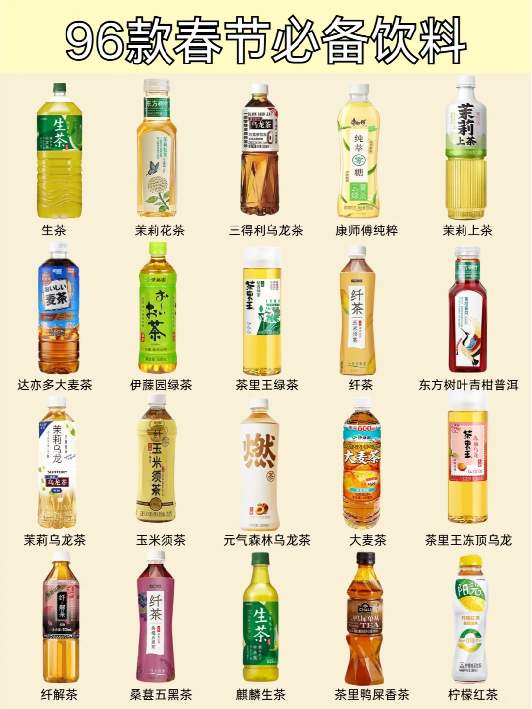 春节必备❗️ 96款过年饮料合集平价又好喝