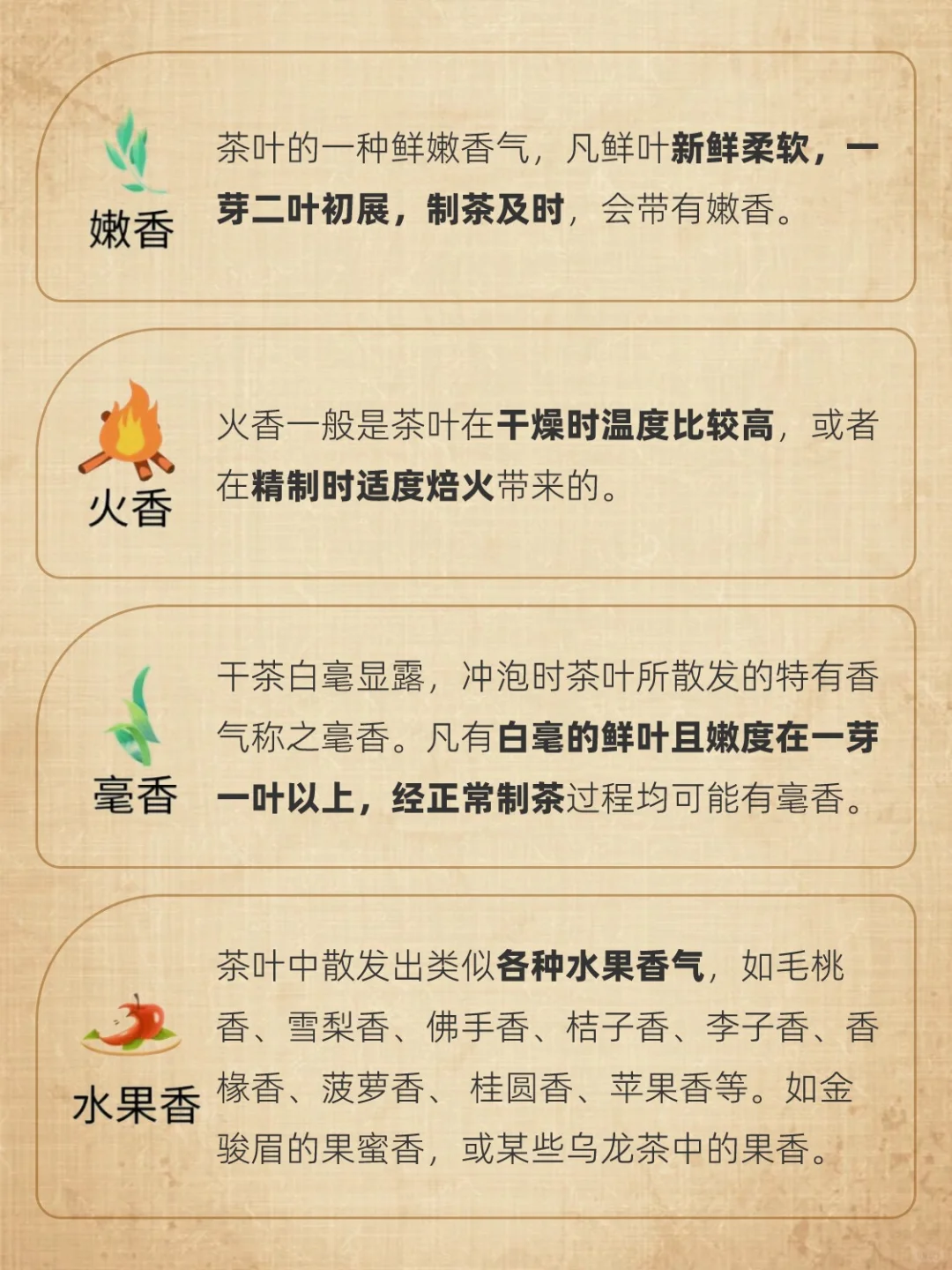 37种茶叶香气，收藏起来慢慢看哟❗❗❗