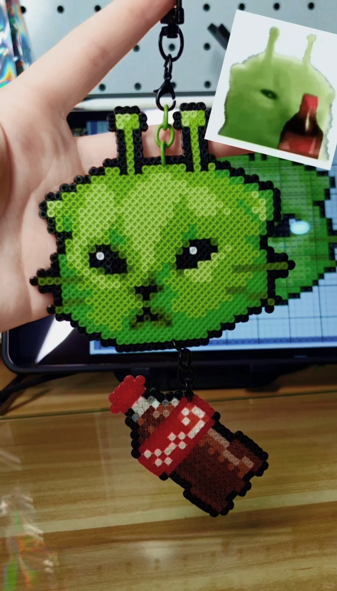 外星小猫（摇可乐版）拼豆挂件