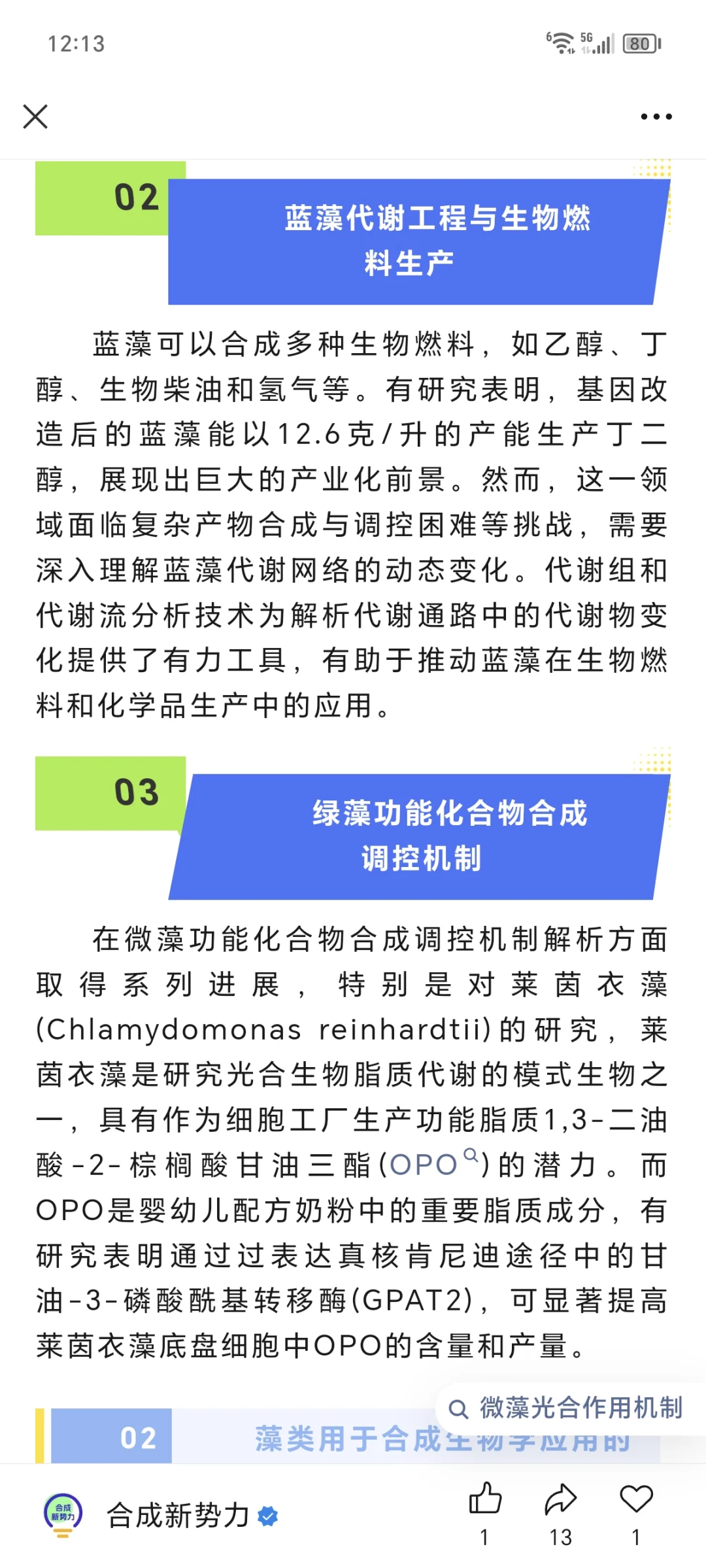 转 藻类合成生物学的现状与未来?