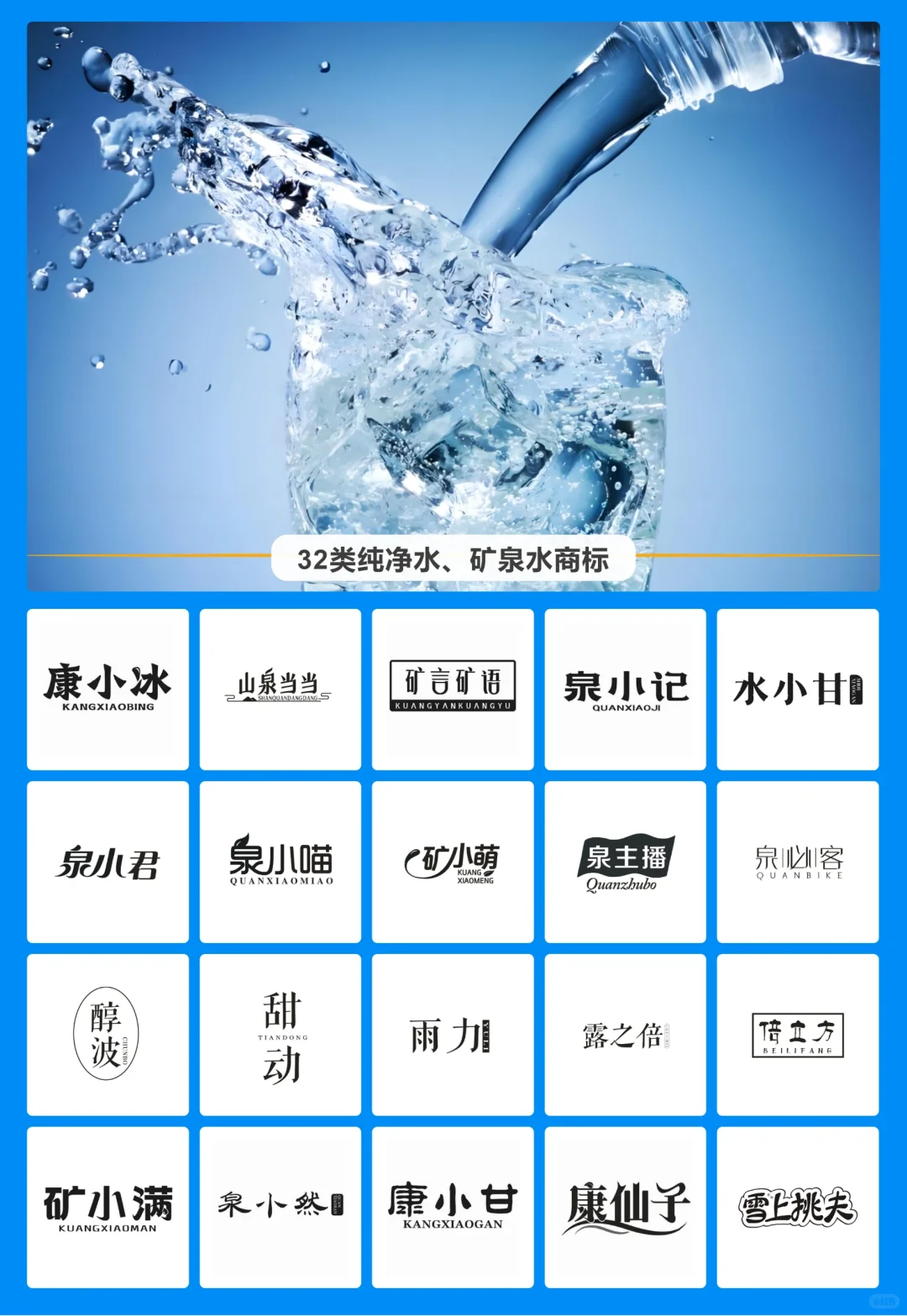 32类 矿泉水 饮用水? 商标推荐