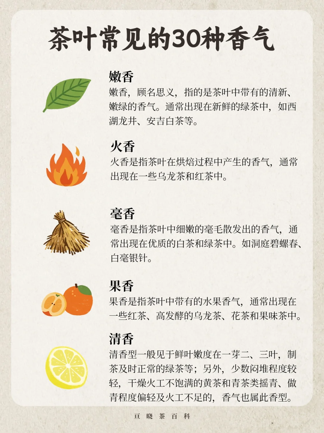 茶叶常见的30种香气，建议收藏！