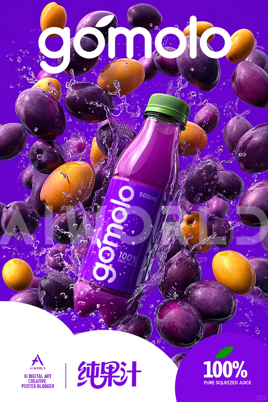 从0到1的ai创作 | 纯果汁饮料夏日多巴胺