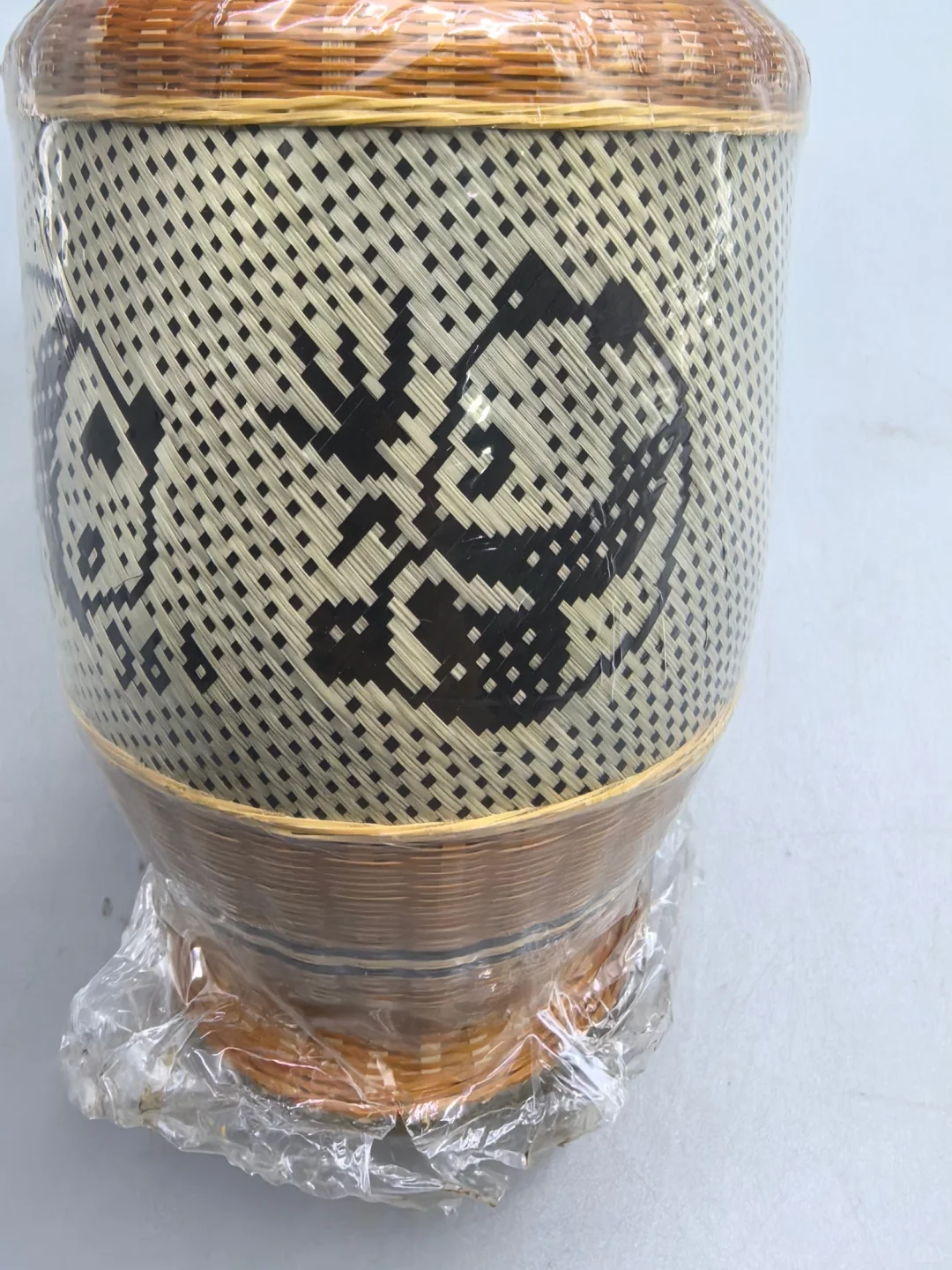 90年代早期竹编文君酒。稀缺收藏品 酒线进柱