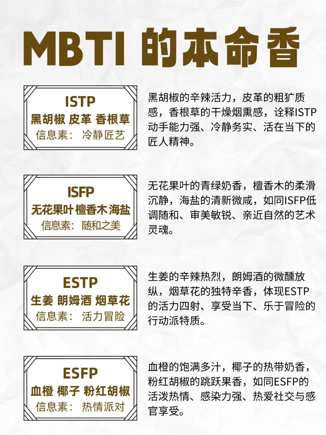 MBTI的本命香?信息素配方大全