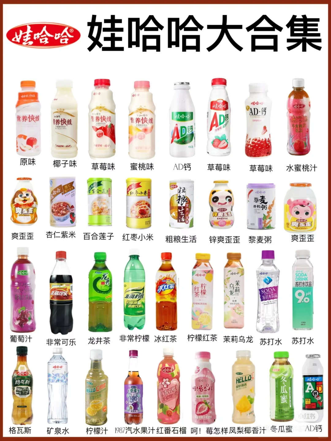 支持国货没想到娃哈哈饮品竟然有100多种