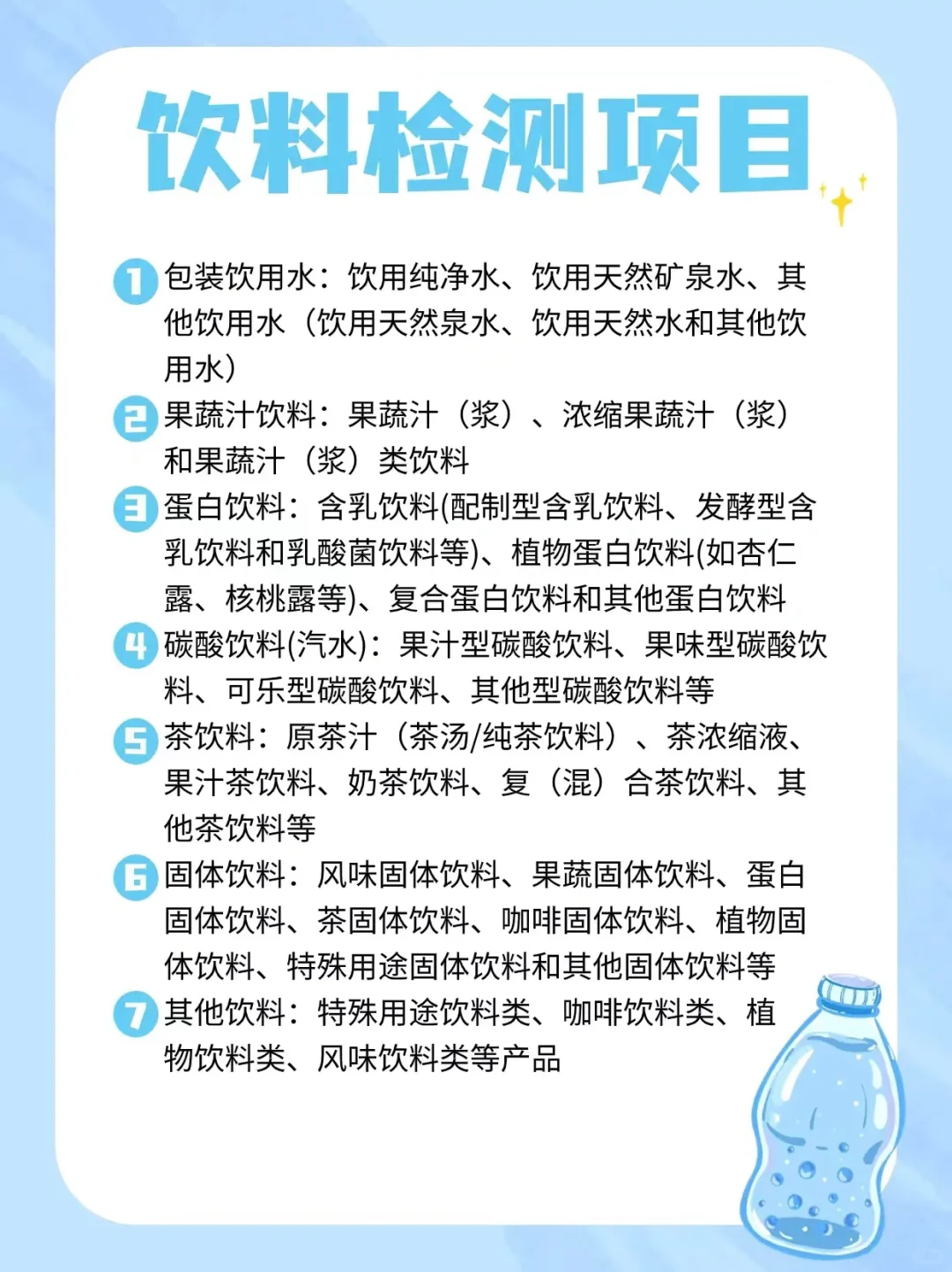 饮料检测项目