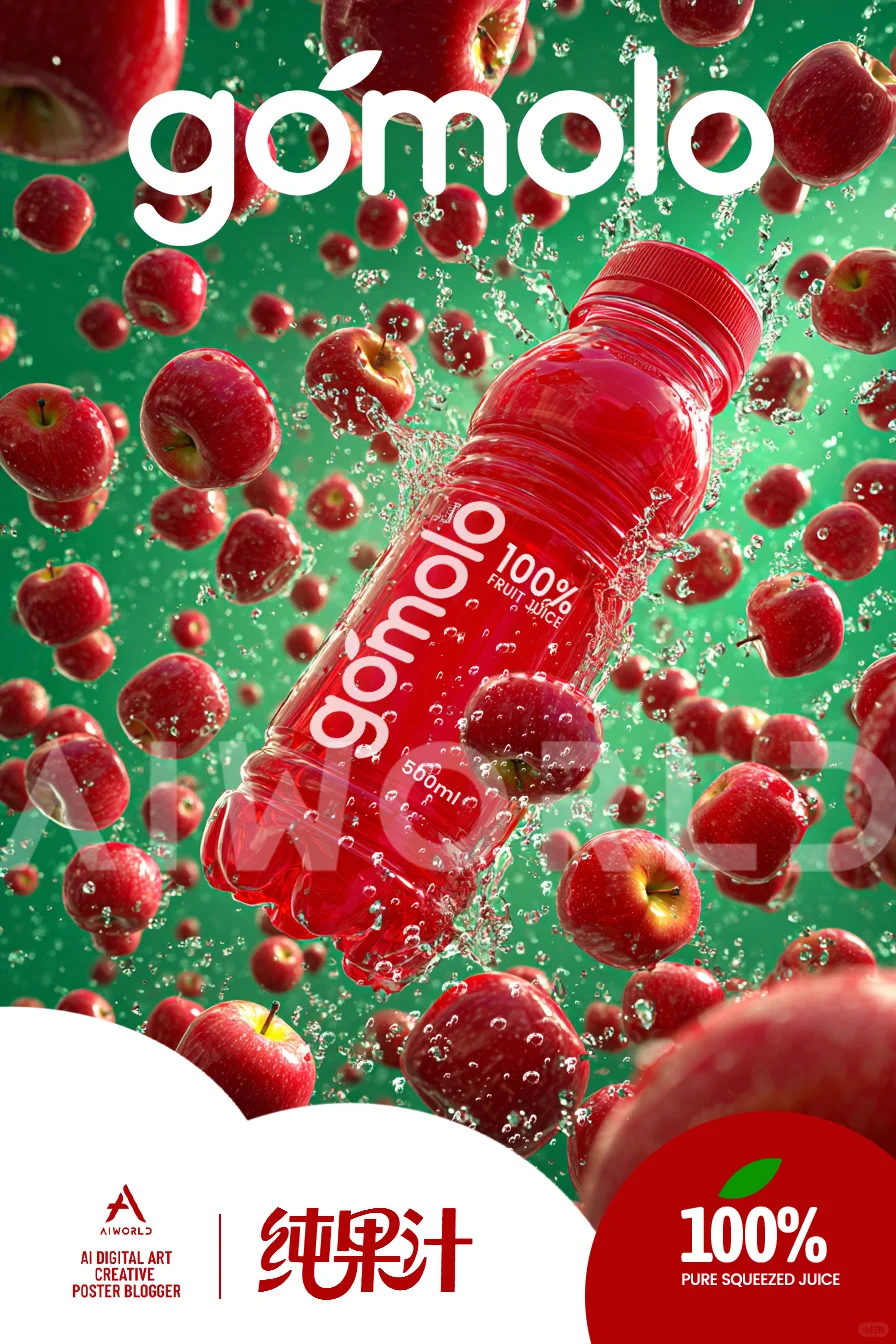 从0到1的ai创作 | 纯果汁饮料夏日多巴胺