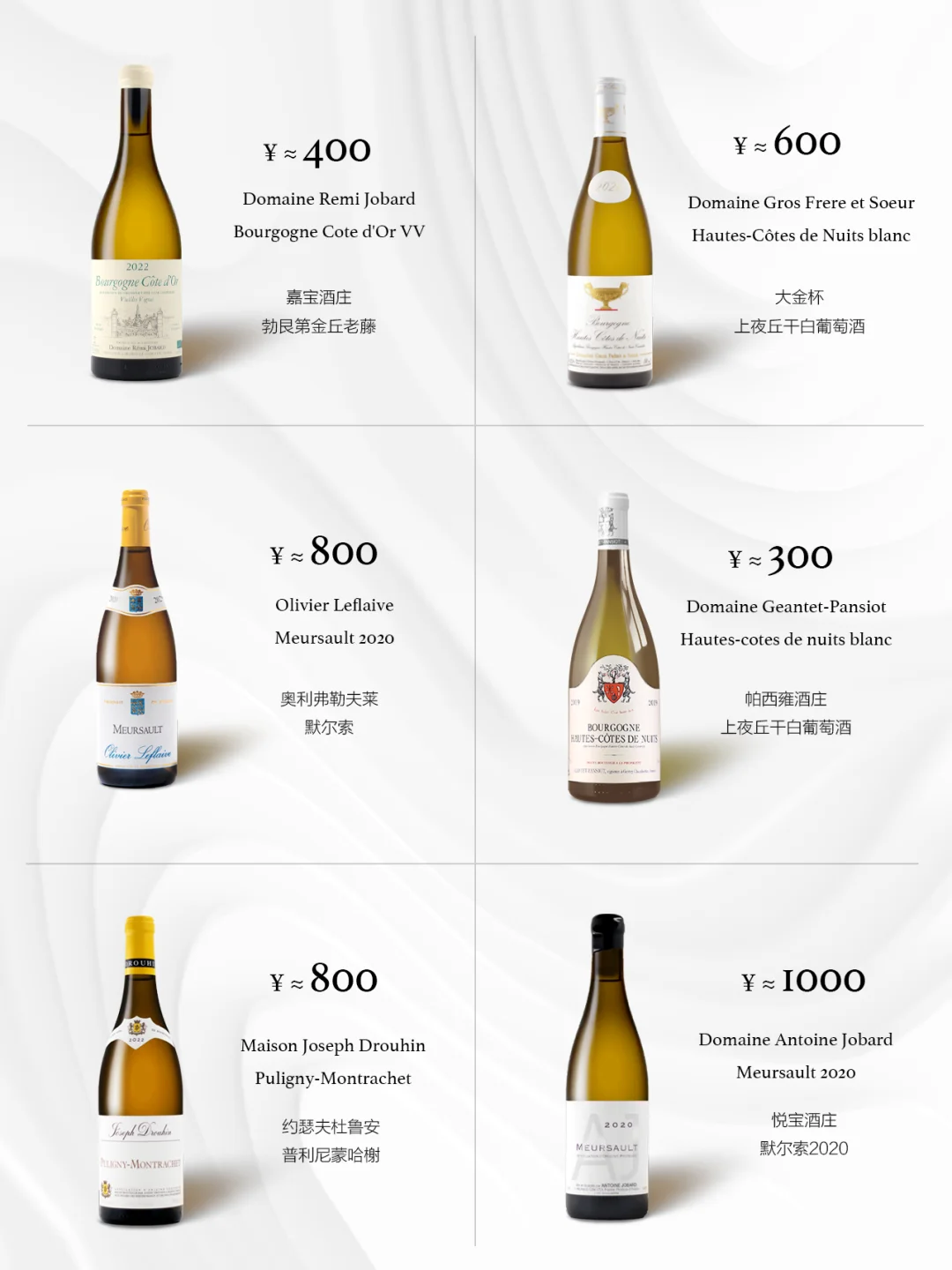 新手入坑|绝不踩雷勃艮第推荐(白葡千元内)