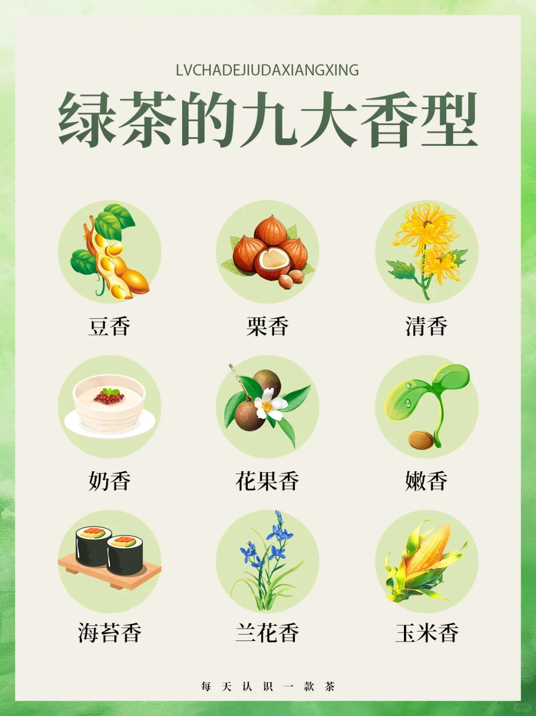 茶知识｜绿茶的九大香型?