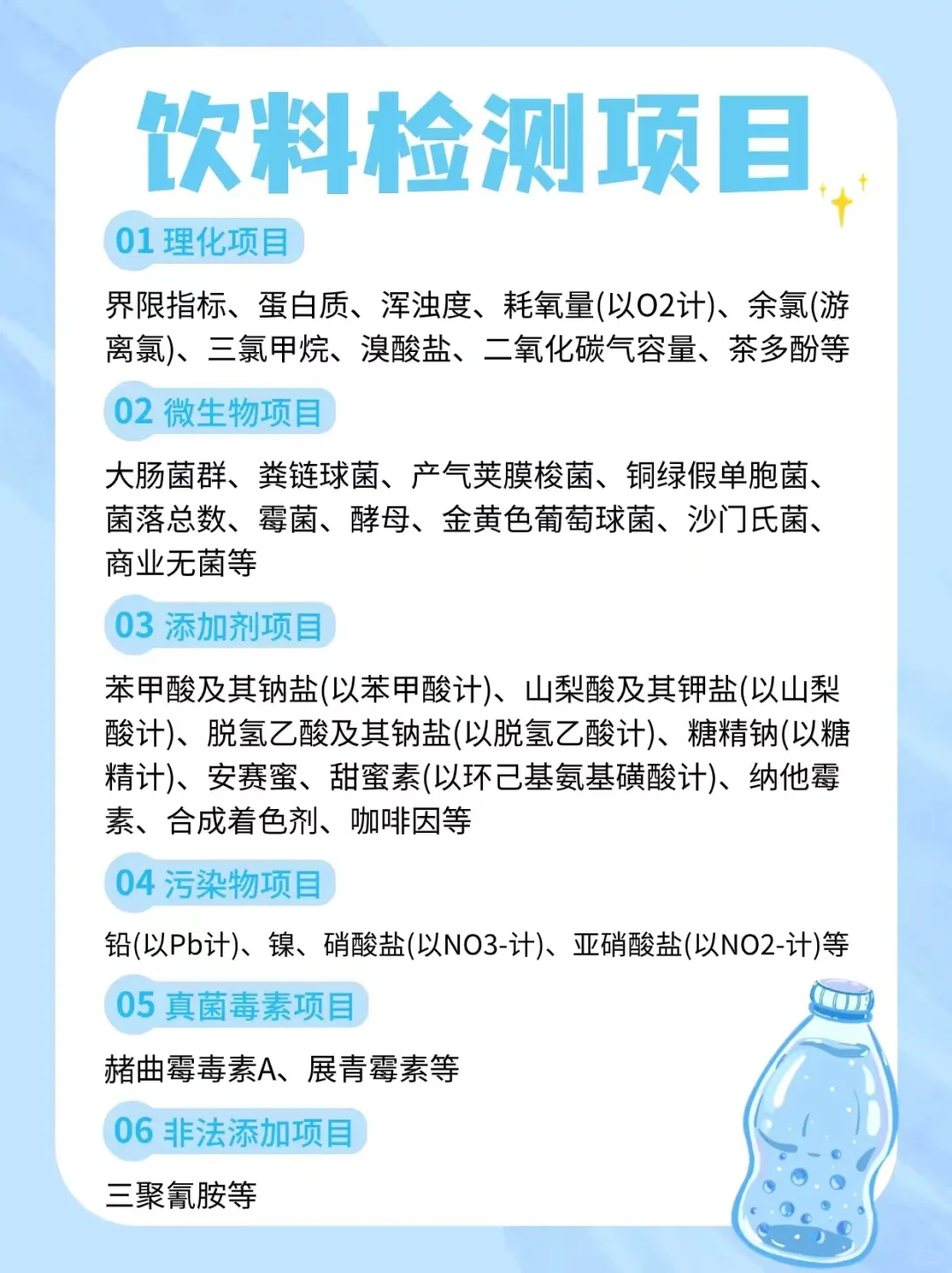 饮料检测项目