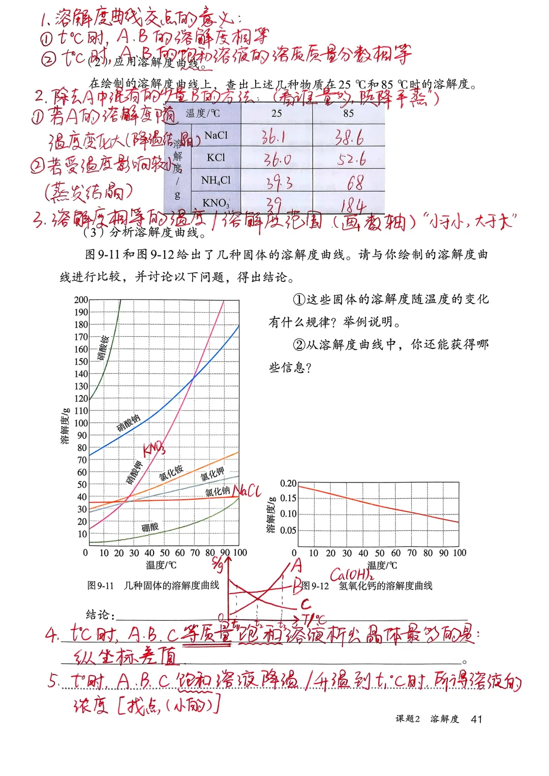 九年级化学新教材 手写笔记