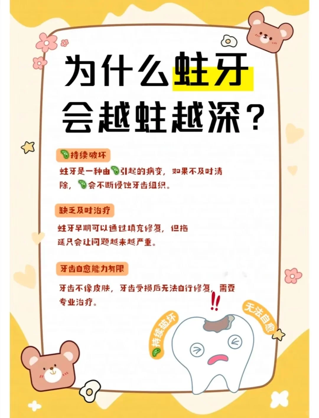 【蛀牙】不要拖 ❗️ 别小看这“小洞”❗️