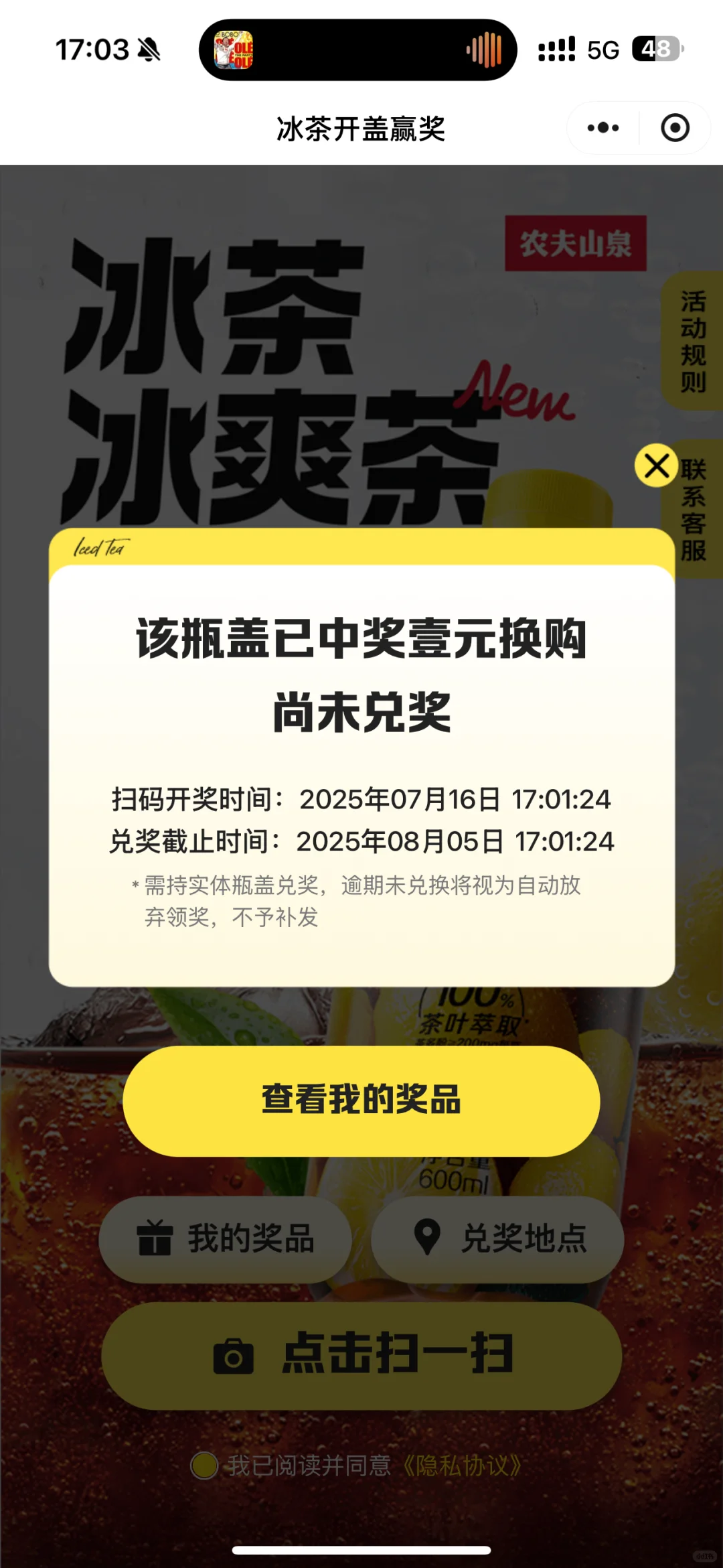 农夫山泉 冰茶 碳酸茶饮料
