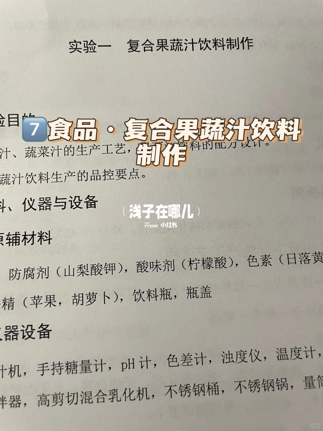 复合果蔬汁饮料制作·大学·食品