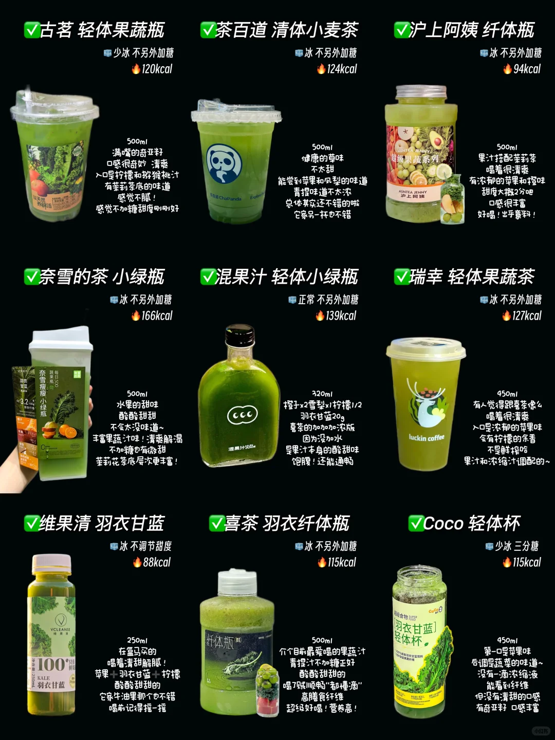 果蔬汁点单攻略（附热量?