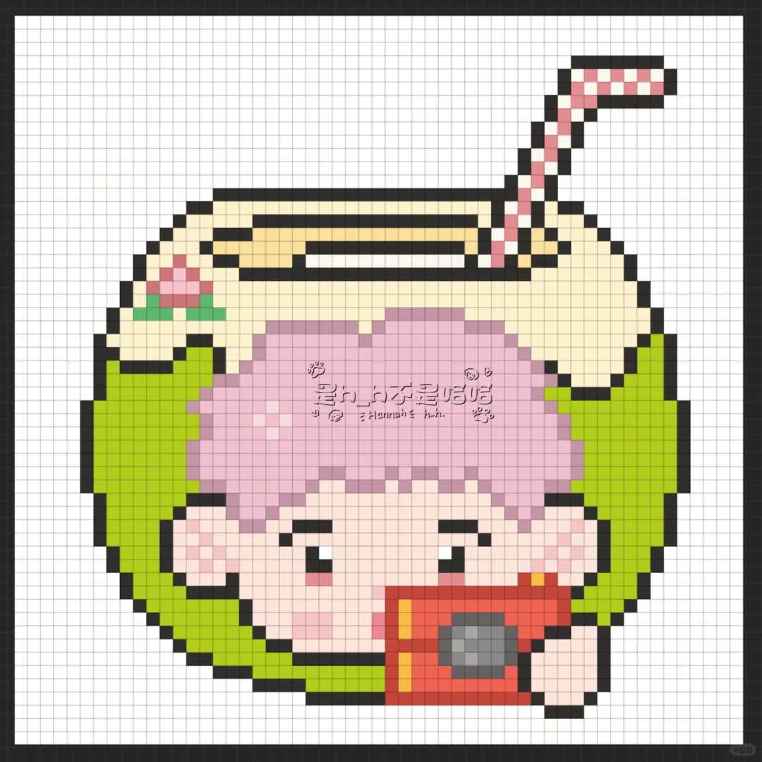 【十勤】拼豆图纸｜真的有这么好喝的椰汁！！！