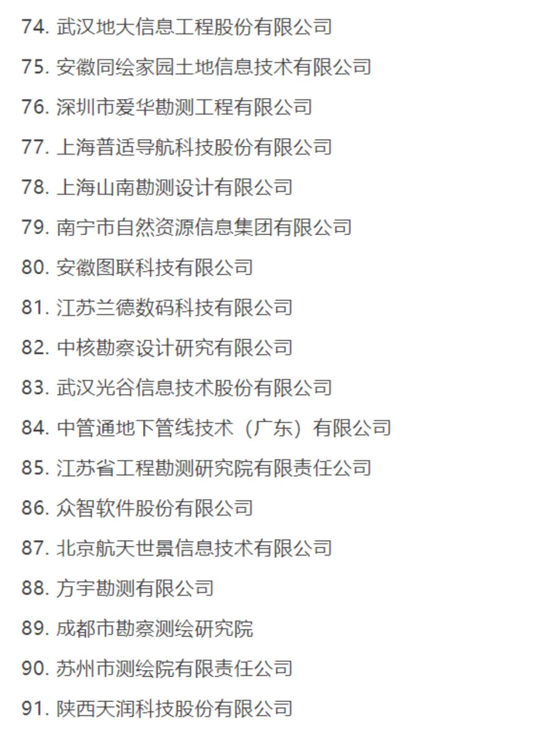 25年地信产业百强企业、具活力中小企业榜单
