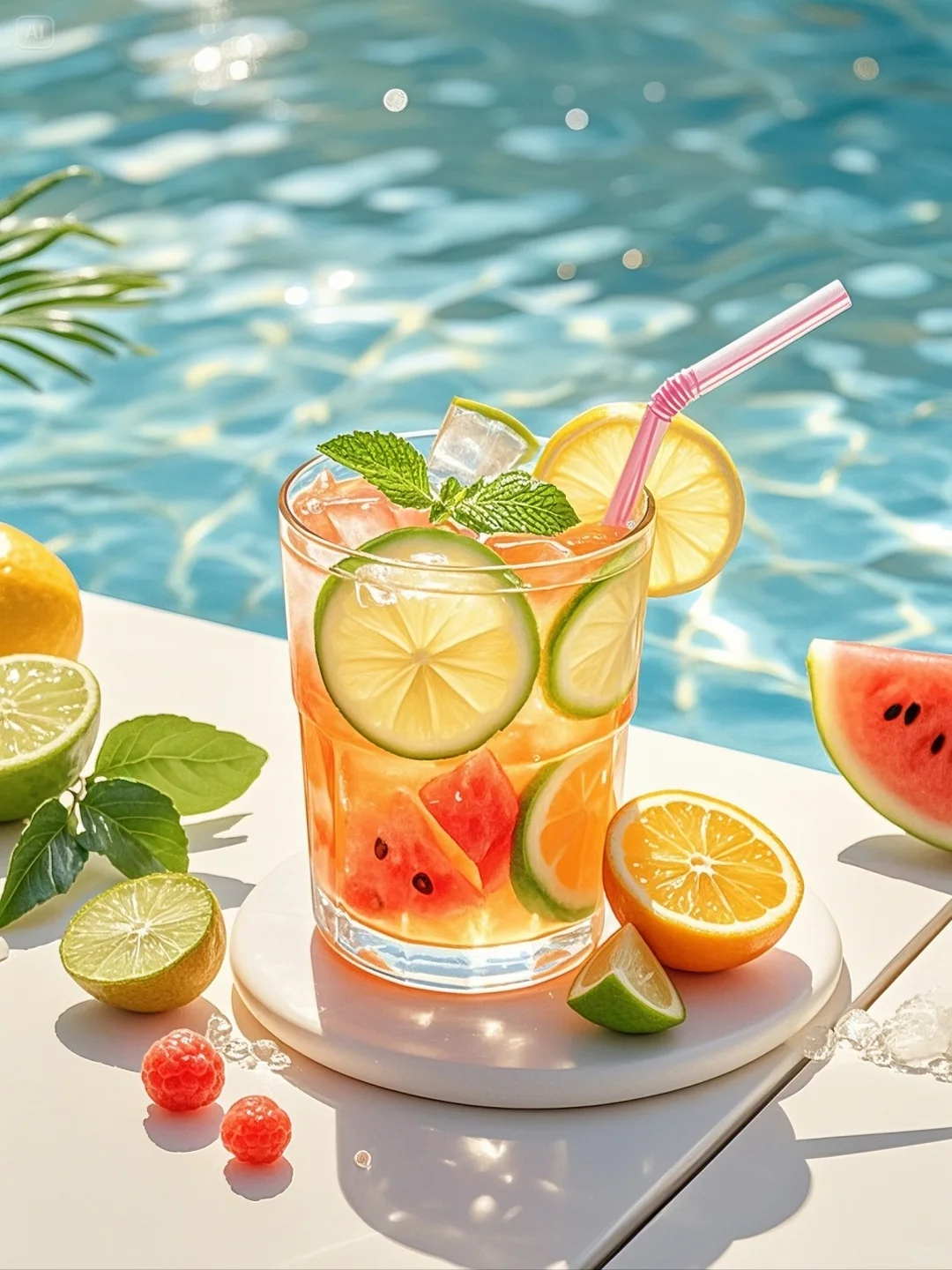 海边，冰镇，果汁???