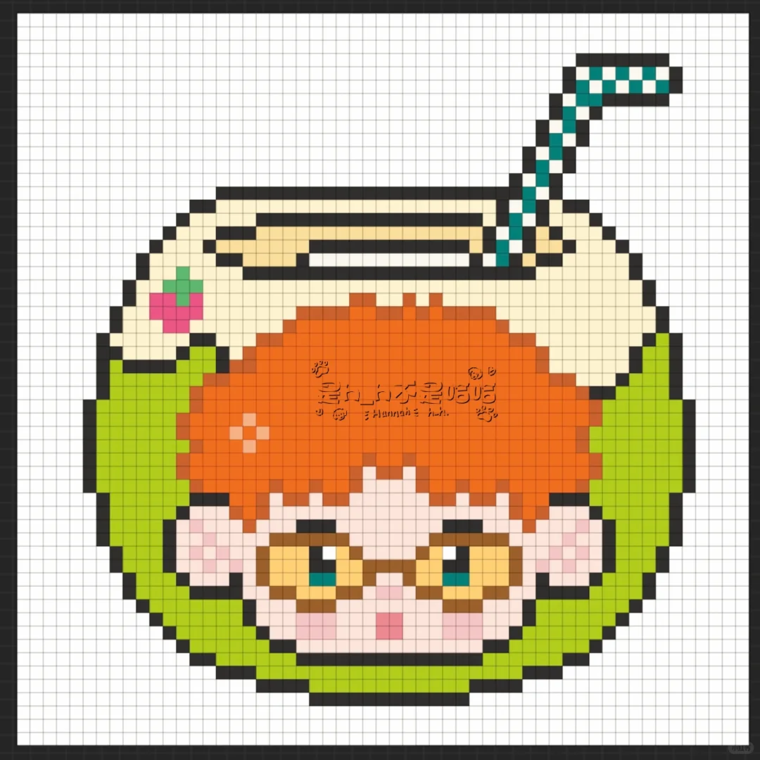 【十勤】拼豆图纸｜真的有这么好喝的椰汁！！！