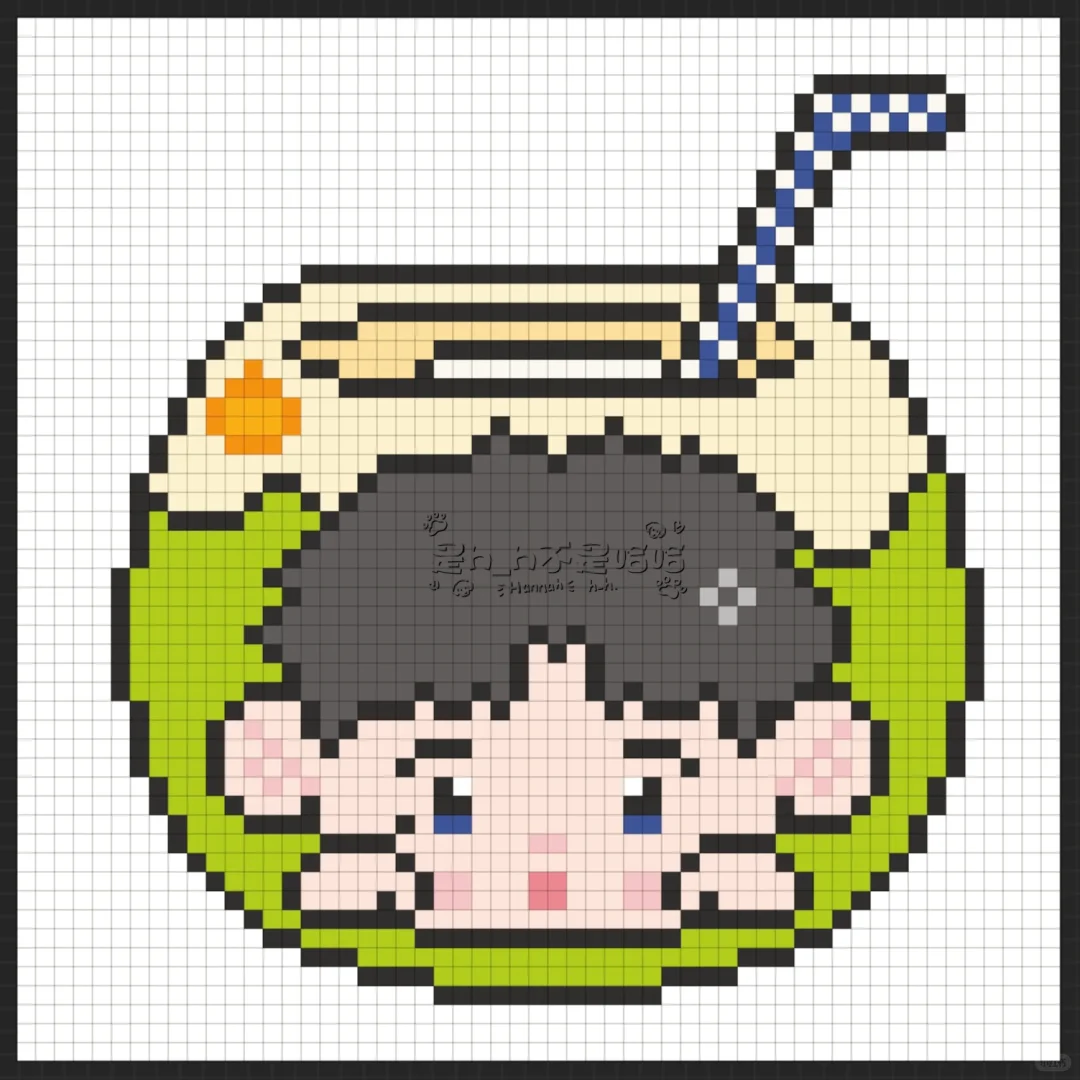 【十勤】拼豆图纸｜真的有这么好喝的椰汁！！！