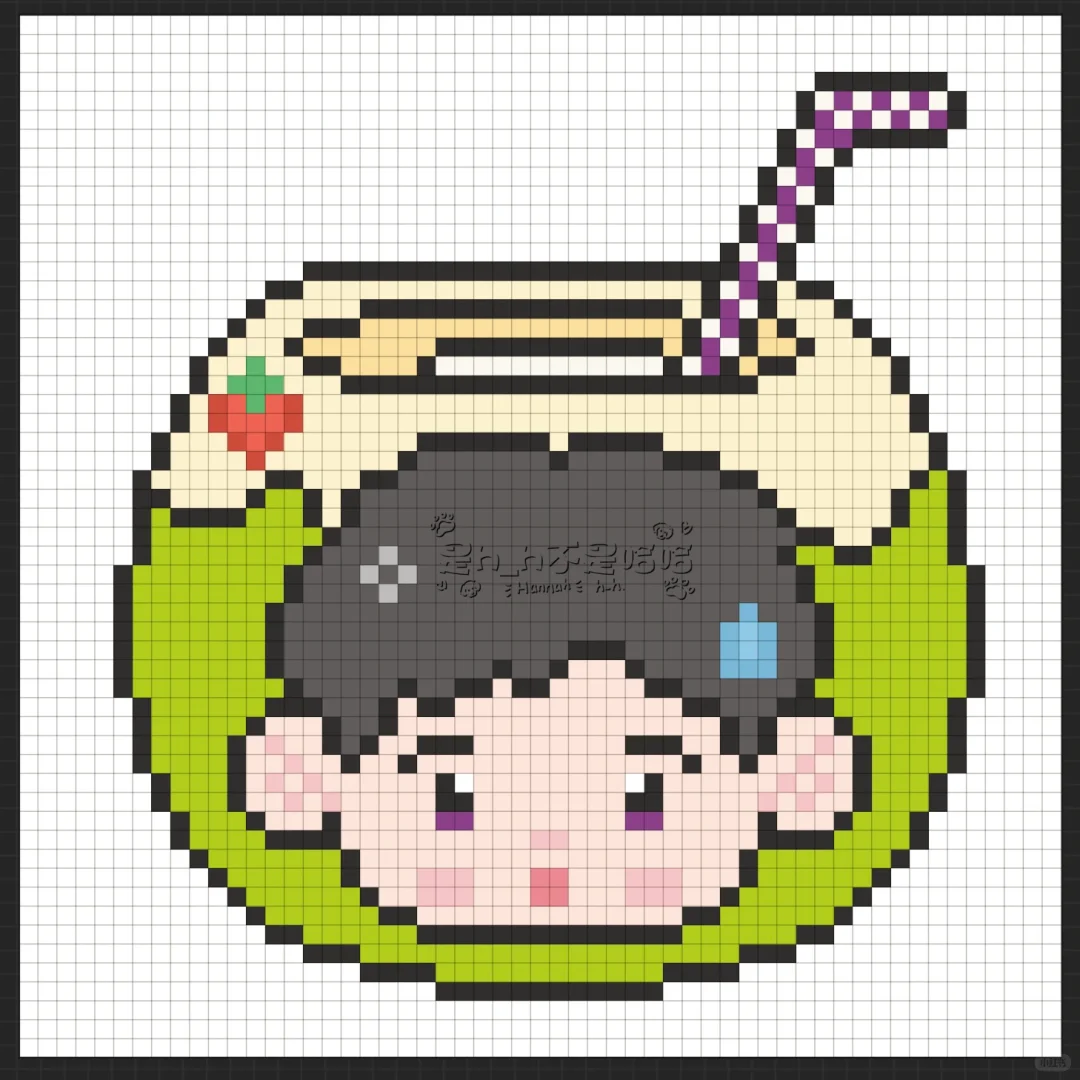 【十勤】拼豆图纸｜真的有这么好喝的椰汁！！！