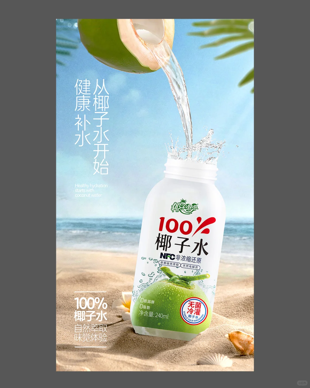 椰汁水海报设计鉴赏