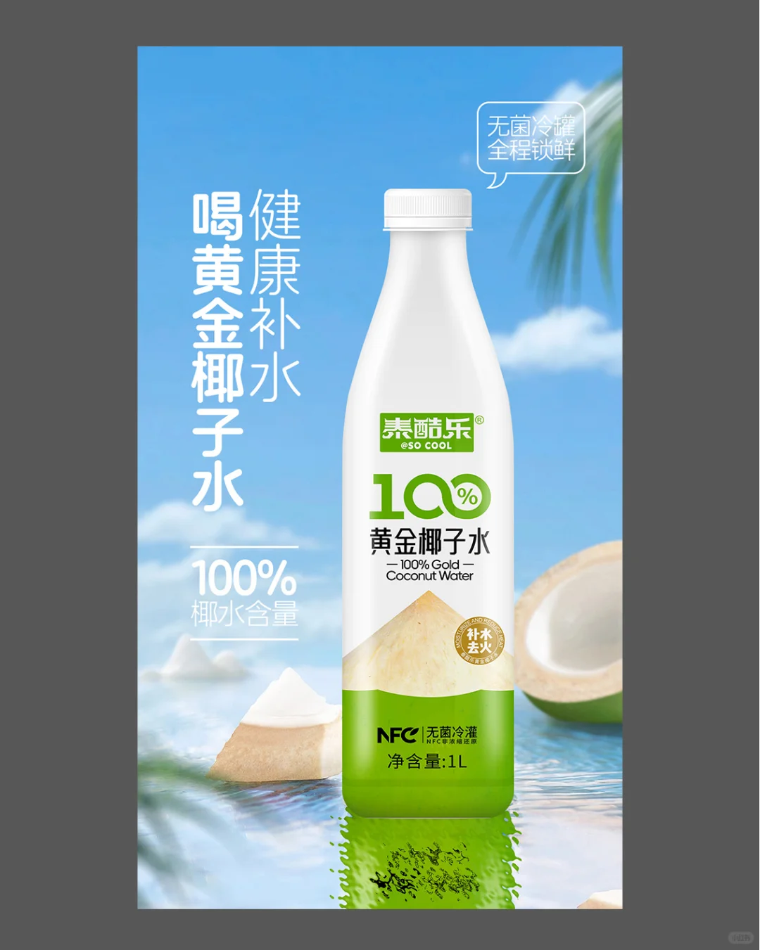 椰汁水海报设计鉴赏