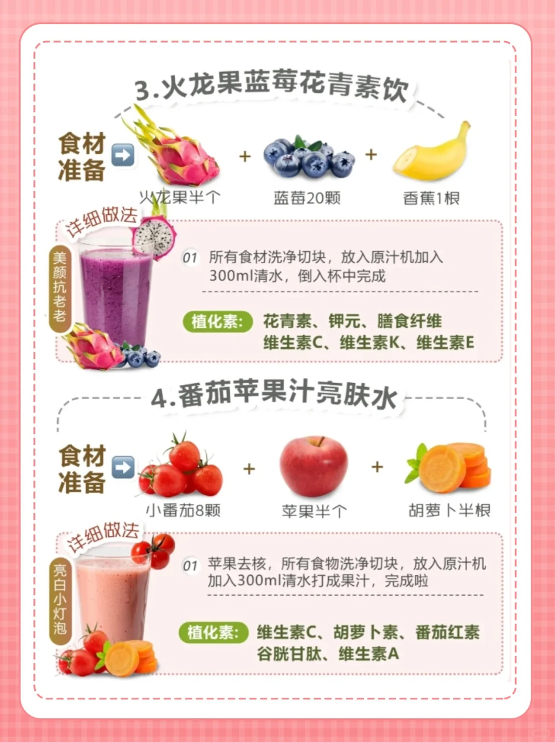 夏日减脂 | 饮品集6️⃣款低卡果蔬汁大揭秘❗