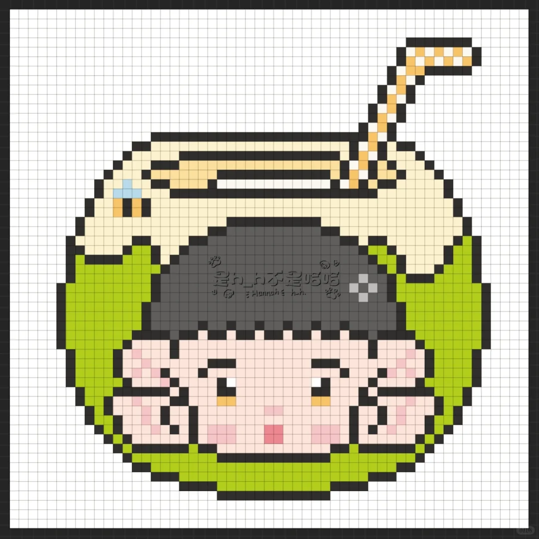 【十勤】拼豆图纸｜真的有这么好喝的椰汁！！！