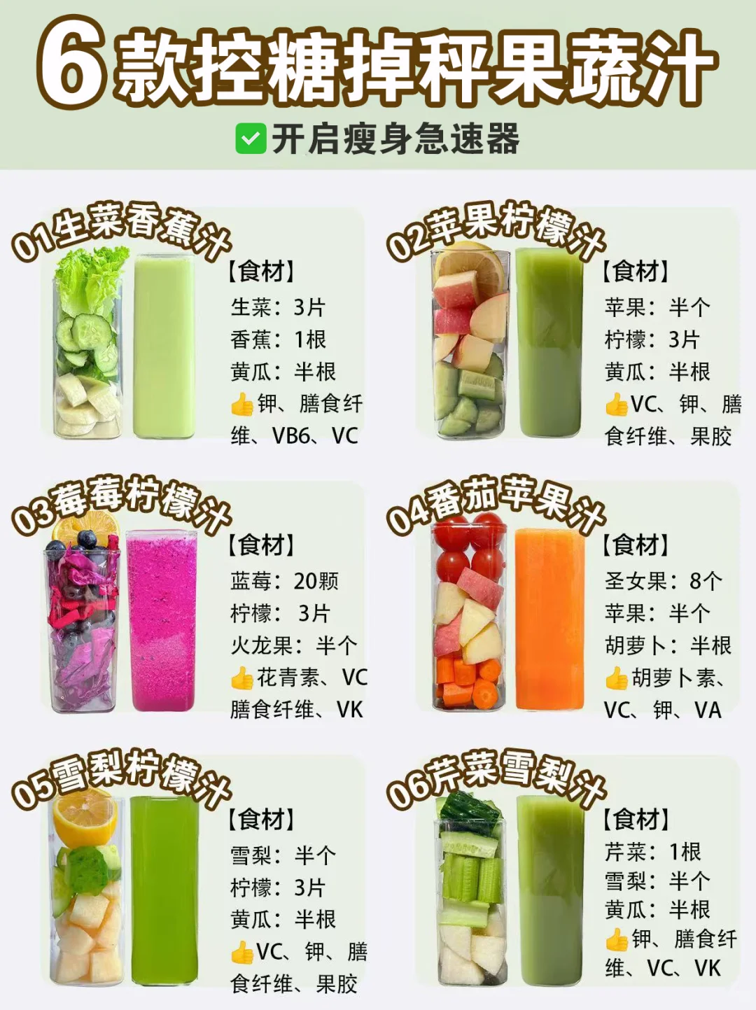6款控糖掉秤果蔬汁?低卡刷脂养成易瘦体质