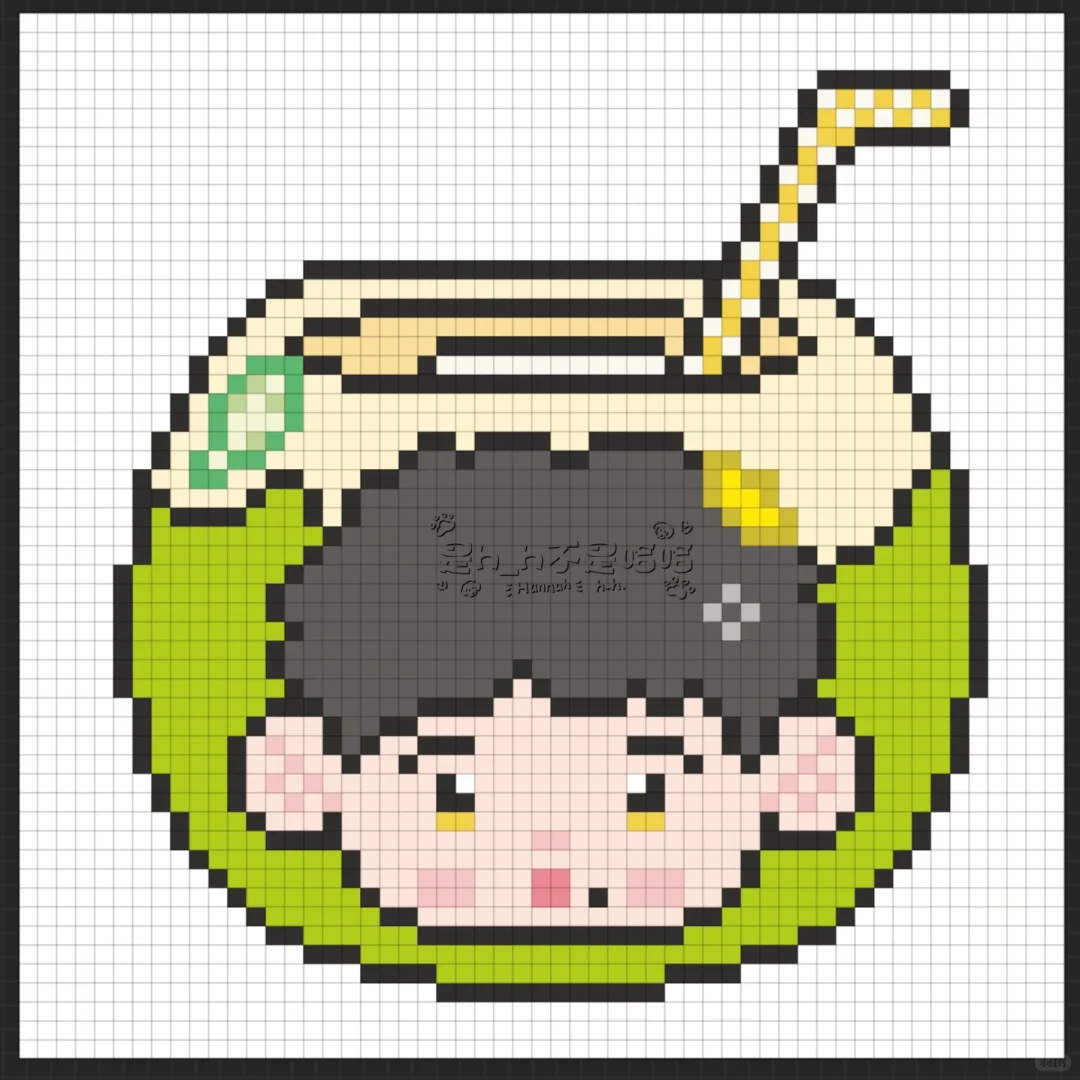 【十勤】拼豆图纸｜真的有这么好喝的椰汁！！！